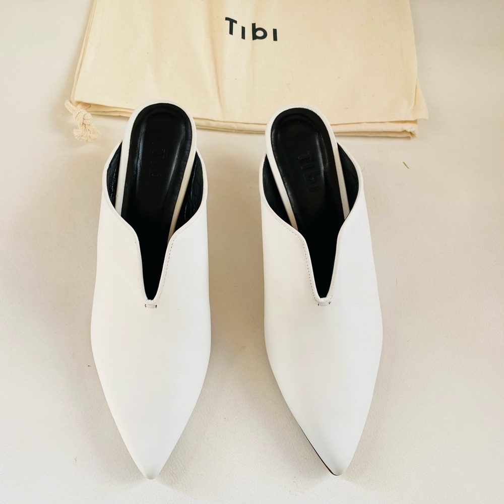 Tibi Dana White Mules SZ 10